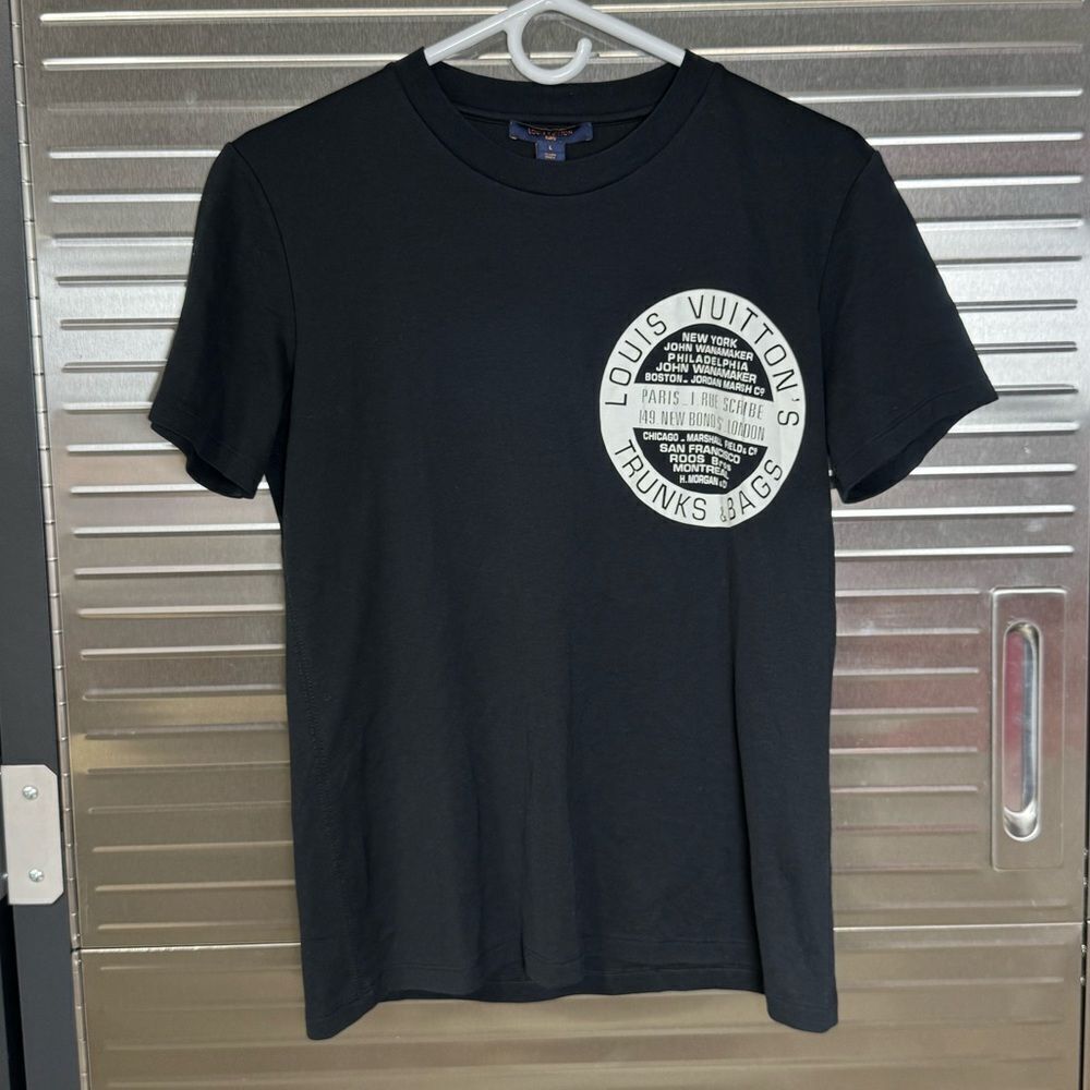 Louis Vuitton LV Stamp Trunks & Bags Black T Shirt Women Large